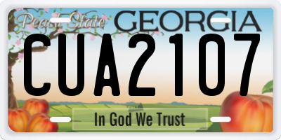 GA license plate CUA2107