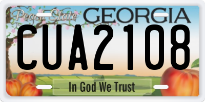 GA license plate CUA2108