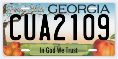 GA license plate CUA2109