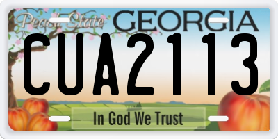 GA license plate CUA2113