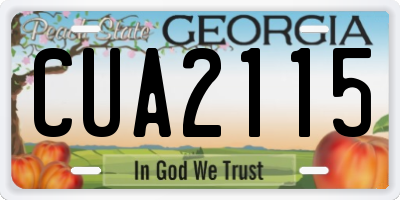GA license plate CUA2115