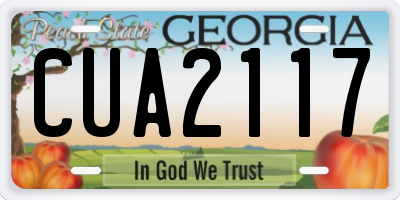 GA license plate CUA2117