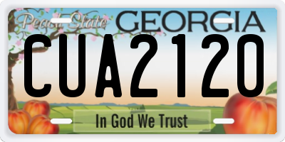 GA license plate CUA2120