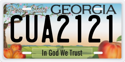 GA license plate CUA2121