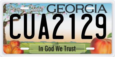 GA license plate CUA2129