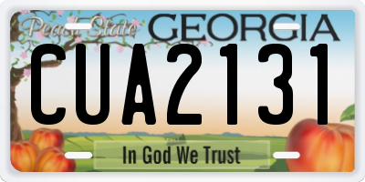 GA license plate CUA2131