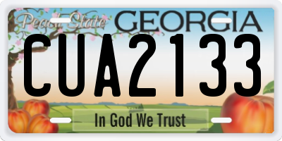 GA license plate CUA2133