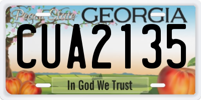 GA license plate CUA2135