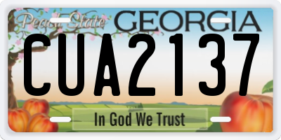 GA license plate CUA2137