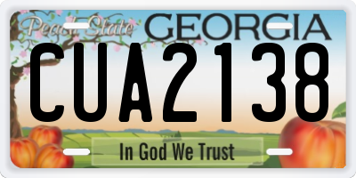 GA license plate CUA2138