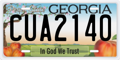 GA license plate CUA2140