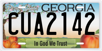 GA license plate CUA2142