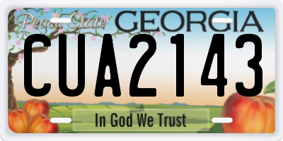 GA license plate CUA2143