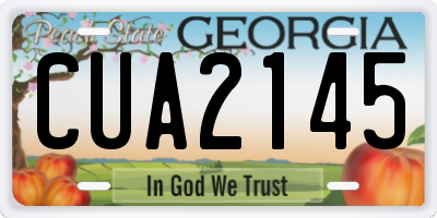 GA license plate CUA2145