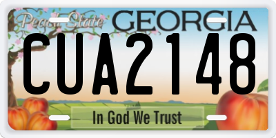 GA license plate CUA2148