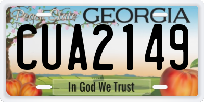 GA license plate CUA2149