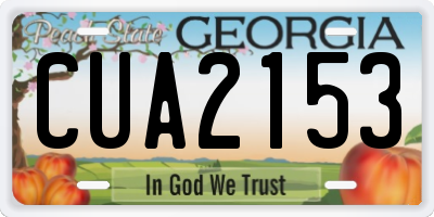 GA license plate CUA2153