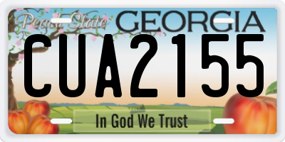 GA license plate CUA2155