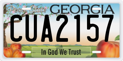 GA license plate CUA2157