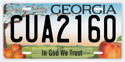 GA license plate CUA2160