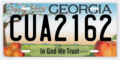 GA license plate CUA2162