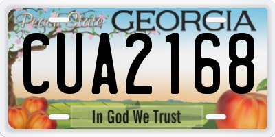 GA license plate CUA2168
