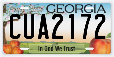 GA license plate CUA2172