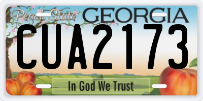 GA license plate CUA2173