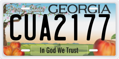 GA license plate CUA2177