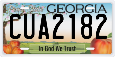 GA license plate CUA2182