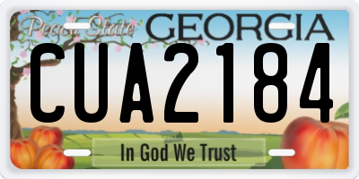 GA license plate CUA2184