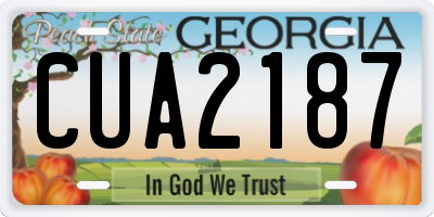GA license plate CUA2187