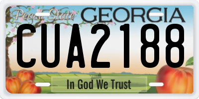 GA license plate CUA2188
