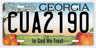 GA license plate CUA2190