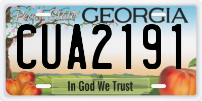 GA license plate CUA2191