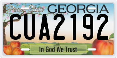 GA license plate CUA2192