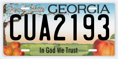 GA license plate CUA2193