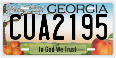 GA license plate CUA2195