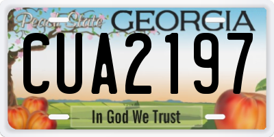 GA license plate CUA2197