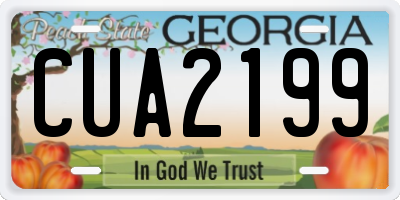 GA license plate CUA2199