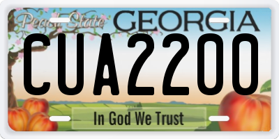 GA license plate CUA2200