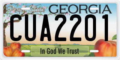 GA license plate CUA2201