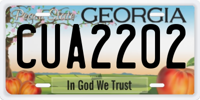 GA license plate CUA2202