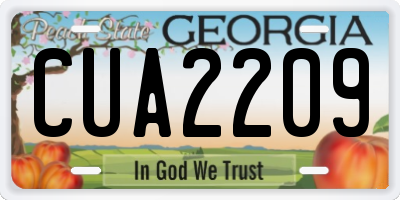 GA license plate CUA2209