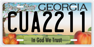 GA license plate CUA2211