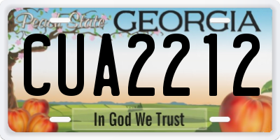 GA license plate CUA2212