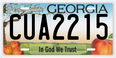 GA license plate CUA2215