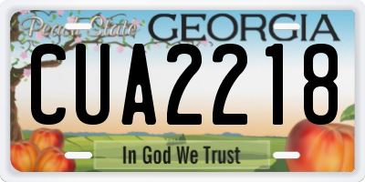 GA license plate CUA2218