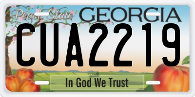 GA license plate CUA2219