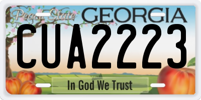 GA license plate CUA2223